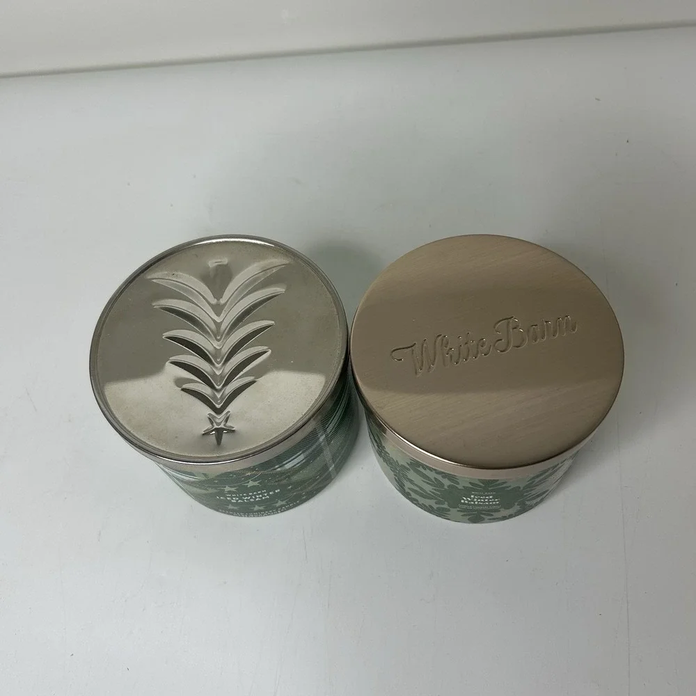 Bath & Body Works 3 Wick LOT Of 2 Candles 14.5 oz Iced Winter Balsam Eucalyptus